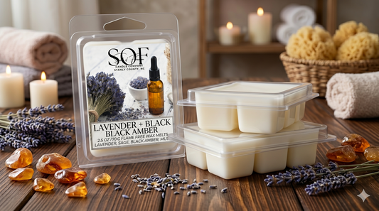 Lavender + Black Amber Flame Free Wax Melts