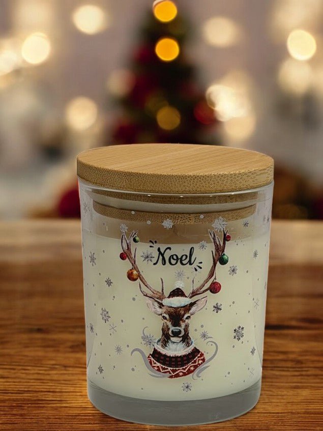 6 oz Festive Glass Candle Jar - Smell of Freedom Candle Company