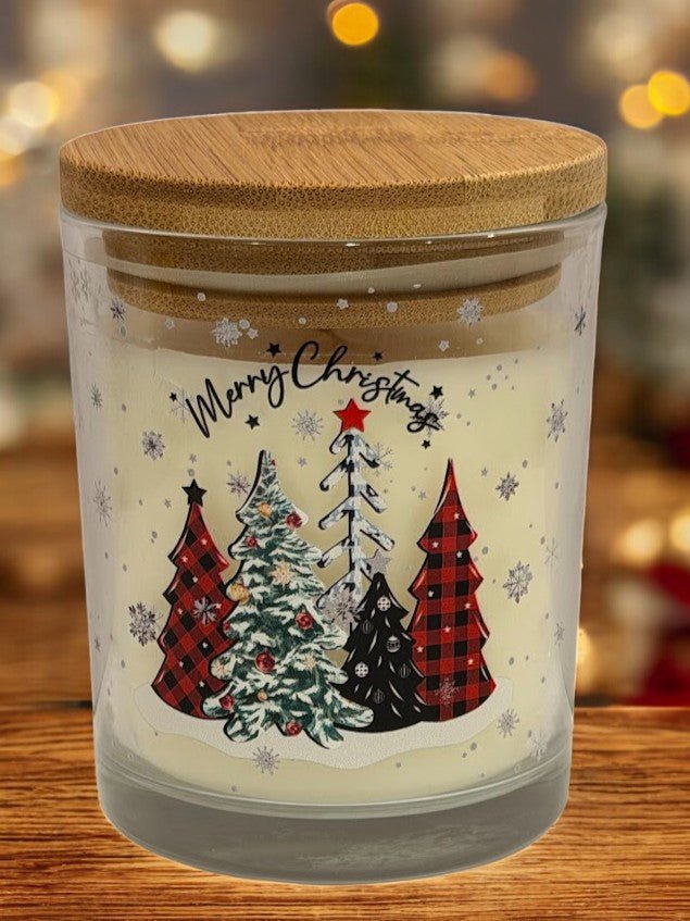 6 oz Festive Glass Candle Jar - Smell of Freedom Candle Company
