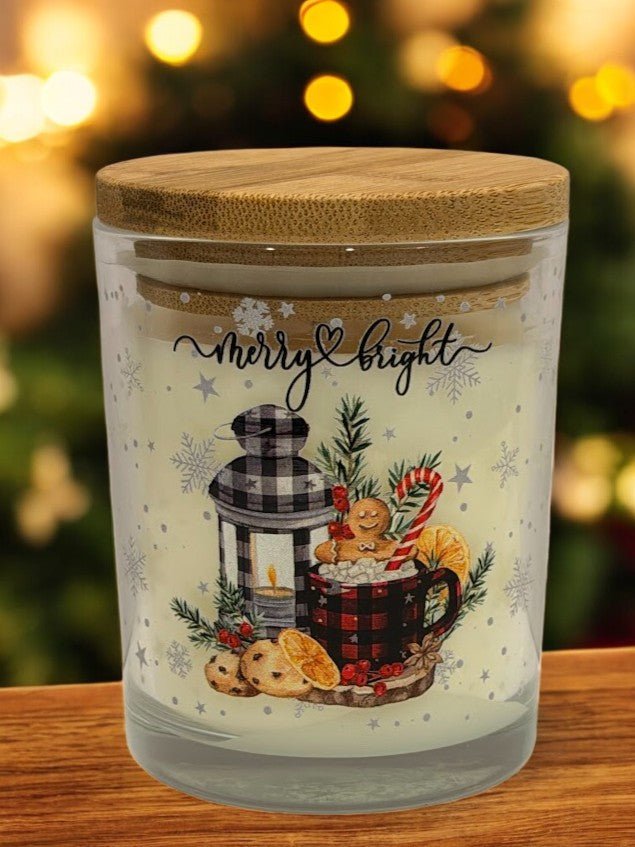 6 oz Festive Glass Candle Jar - Smell of Freedom Candle Company