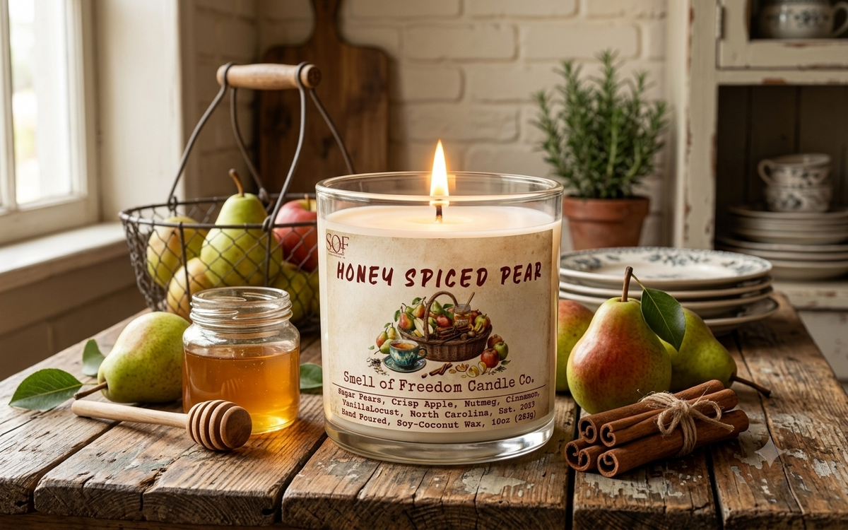 Honey Spiced Pear Scented Candles