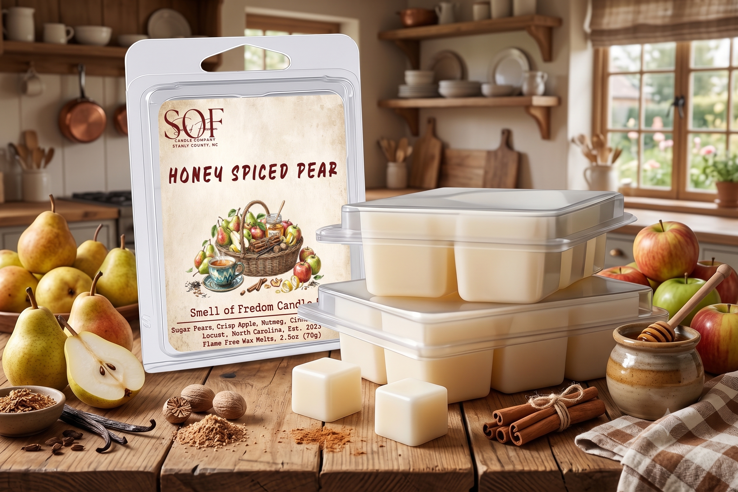 Honey Spiced Pear Flame Free Wax Melts