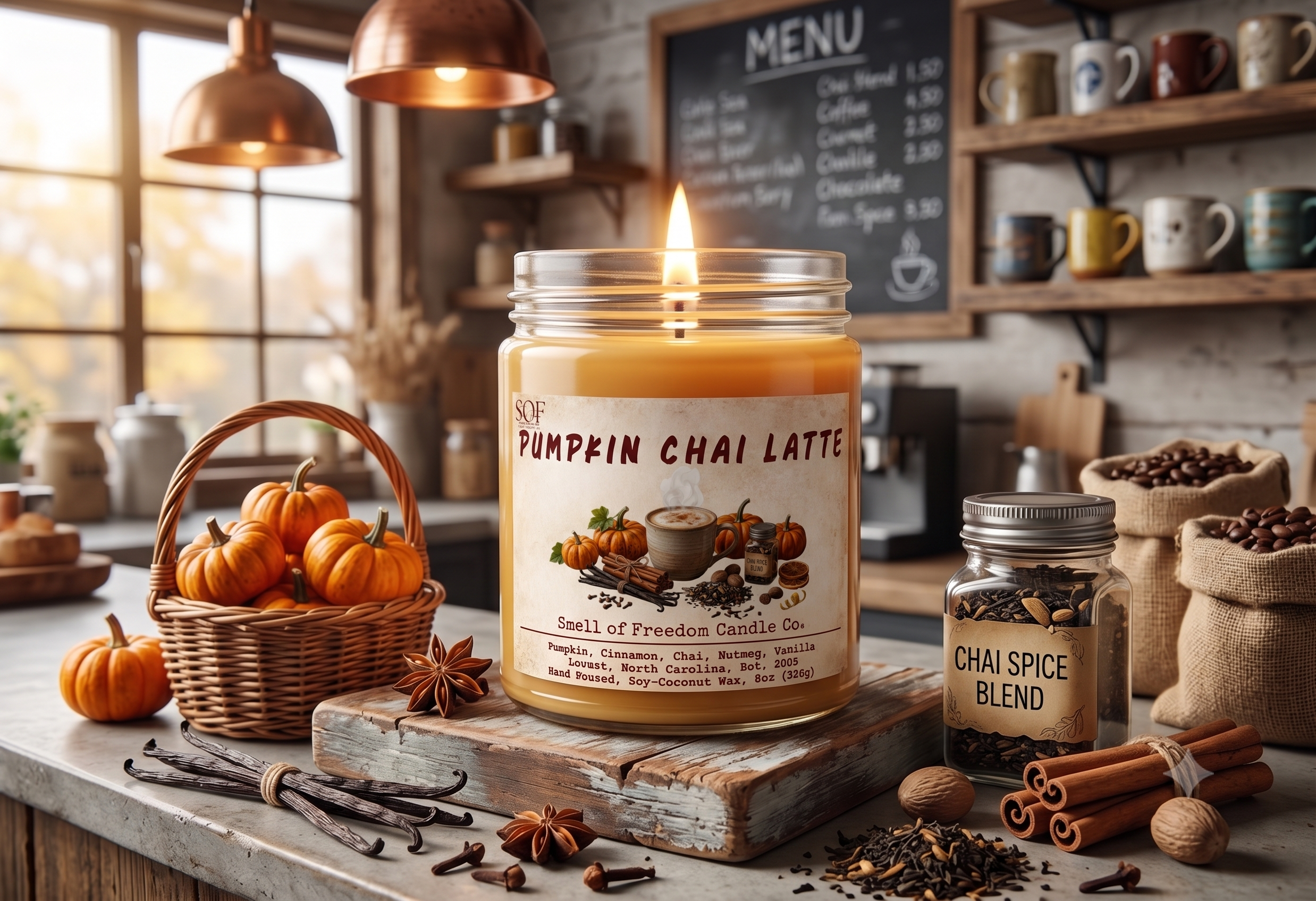 Pumpkin Chai Latte Scented Candles