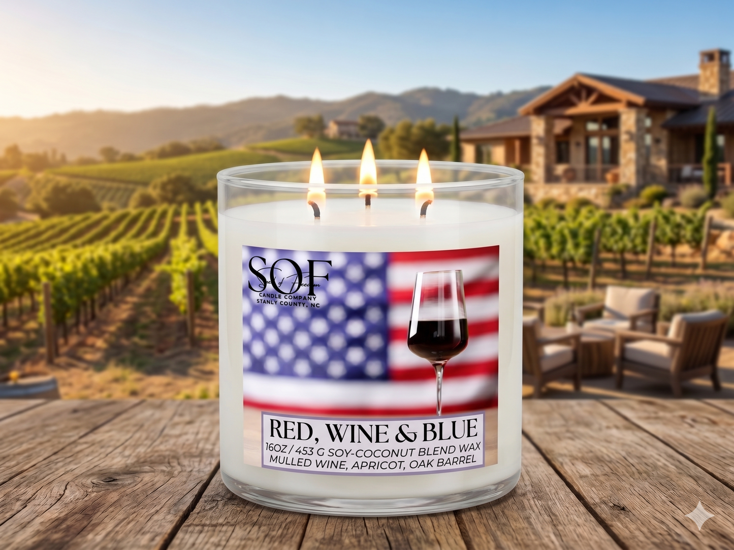 Red, Wine & Blue Candle Collection