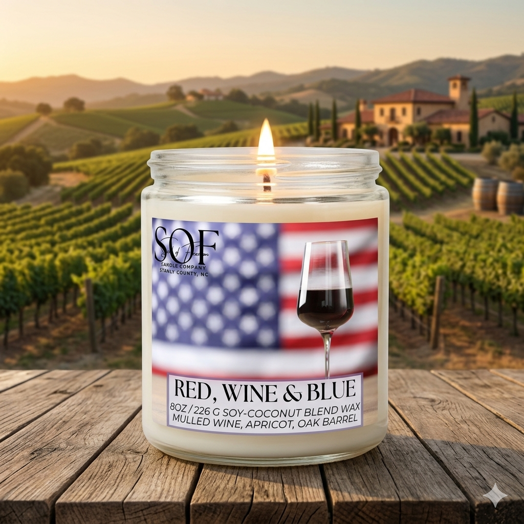 Red, Wine & Blue Candle Collection