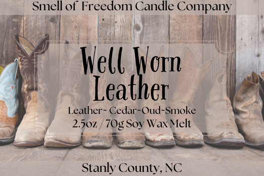 Well Worn Leather Flame Free Wax Melts