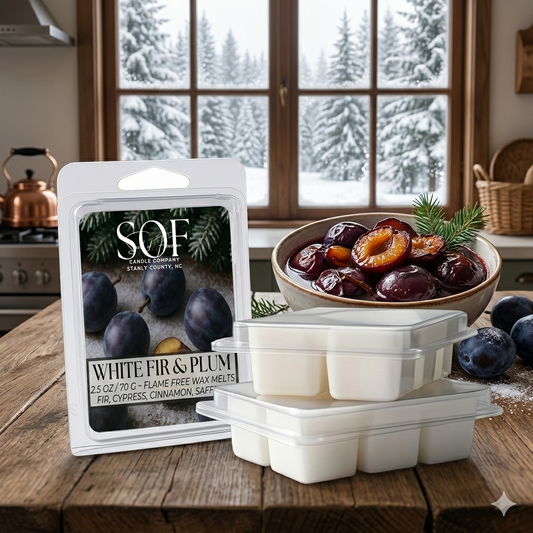 White Fir & Plum Flame Free Wax Melts