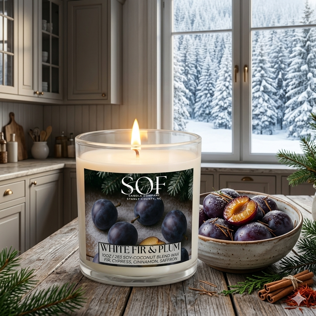 White Fir & Plum Candle Collection