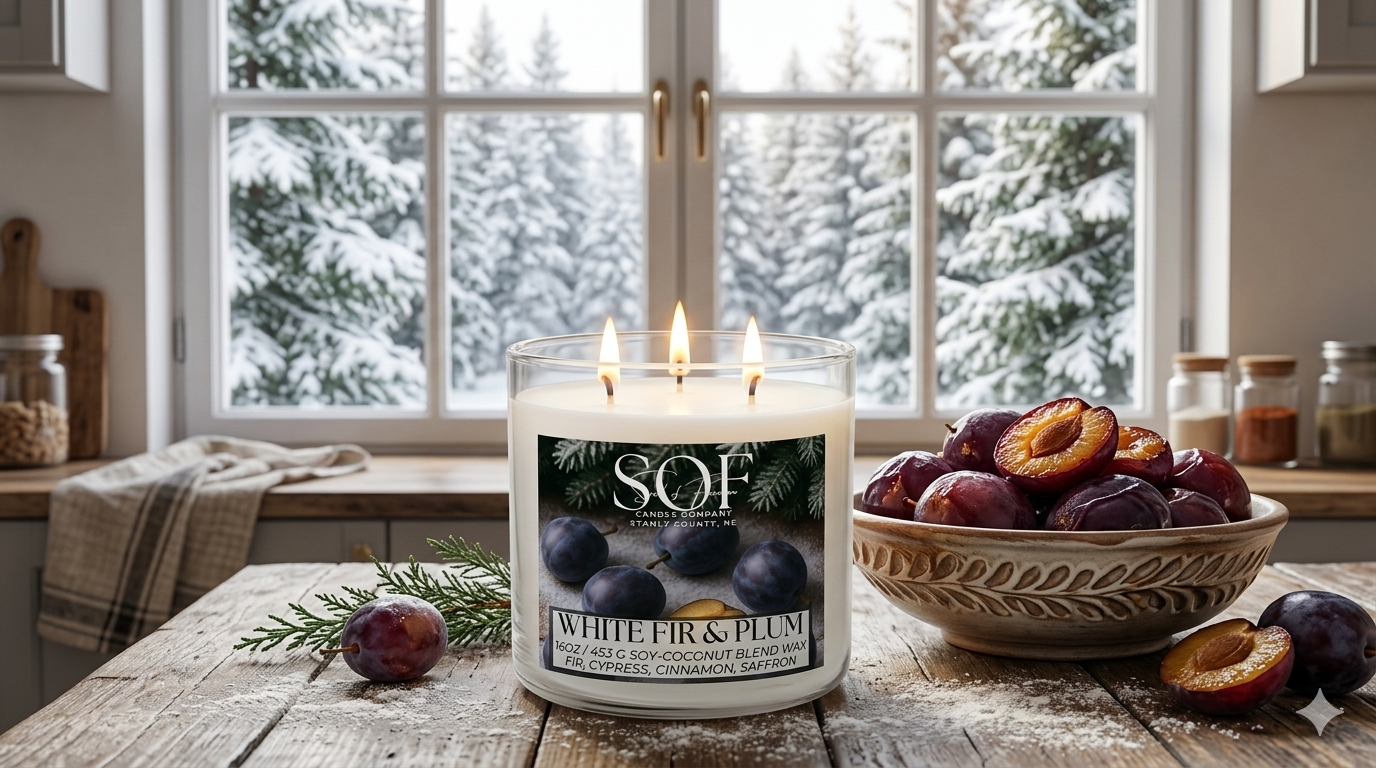 White Fir & Plum Candle Collection