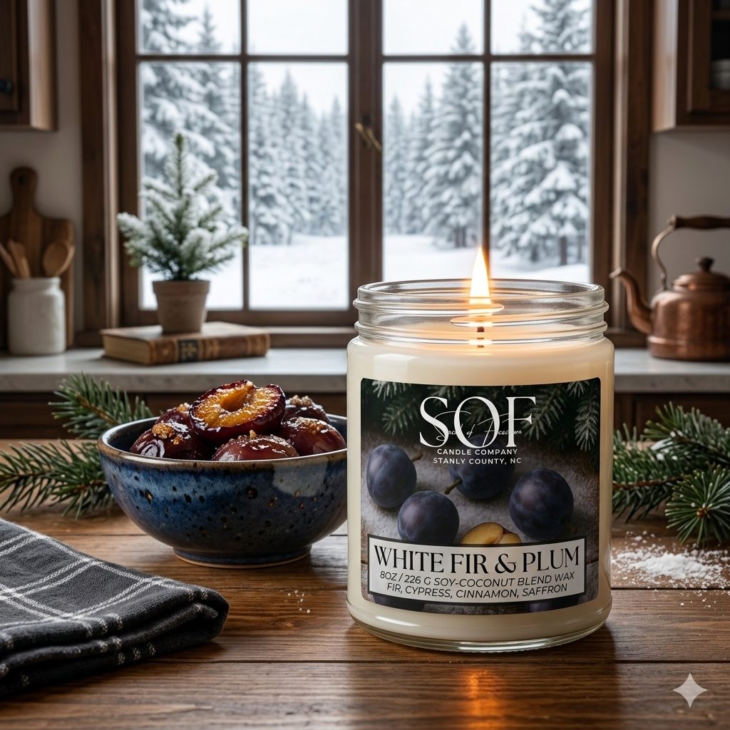 White Fir & Plum Candle Collection