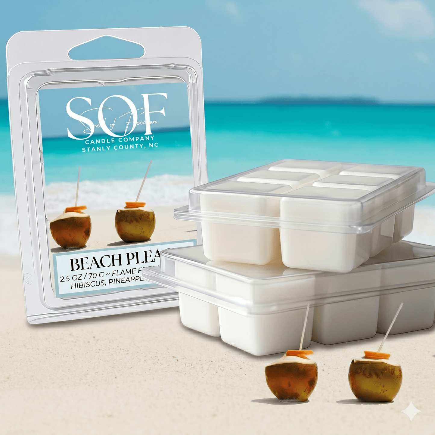 Beach, Please! Flame Free Wax - Smell of Freedom Candle Company