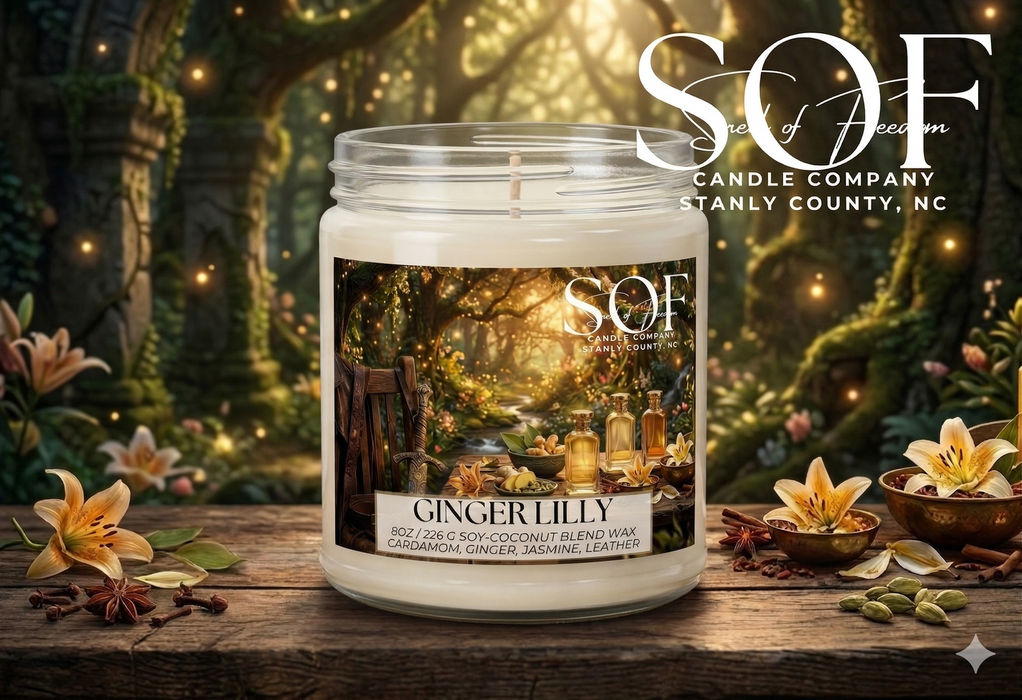 Ginger Lilly Candle Collection - Smell of Freedom Candle Company