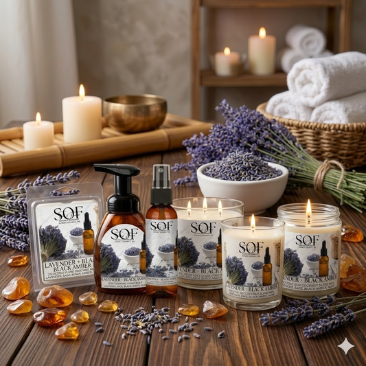 Lavender + Black Amber Fragrance Collection - Smell of Freedom Candle Company