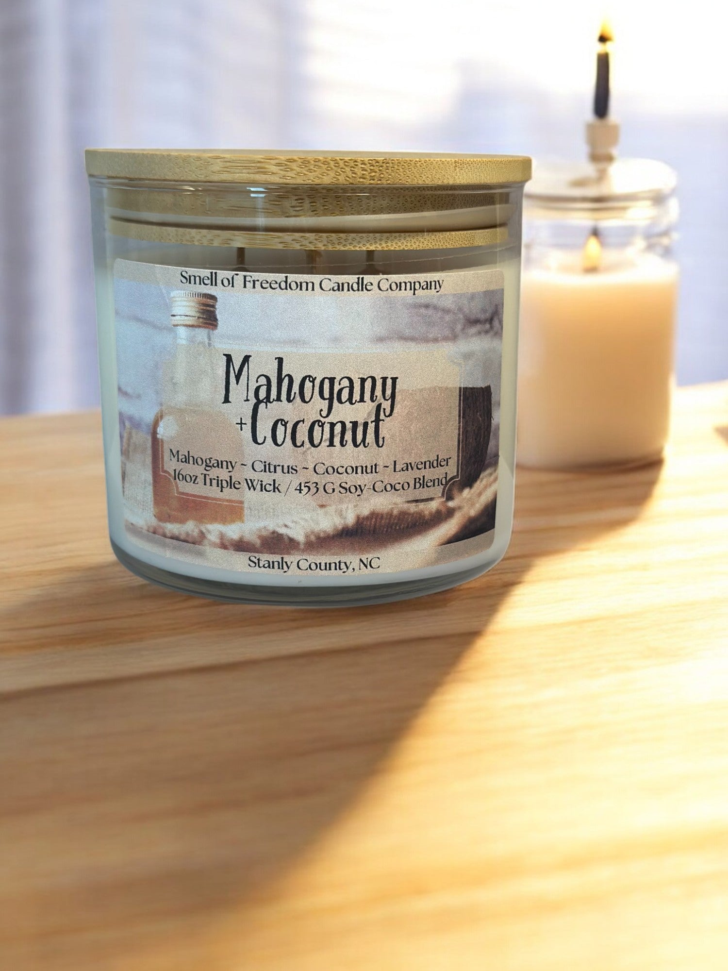 Mahogany + Coconut - Smell of Freedom Candle Company