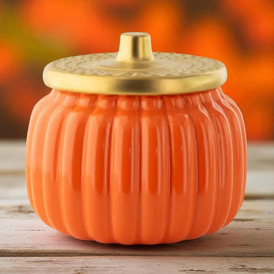 Heirloom Orange Ceramic Pumpkin Jar