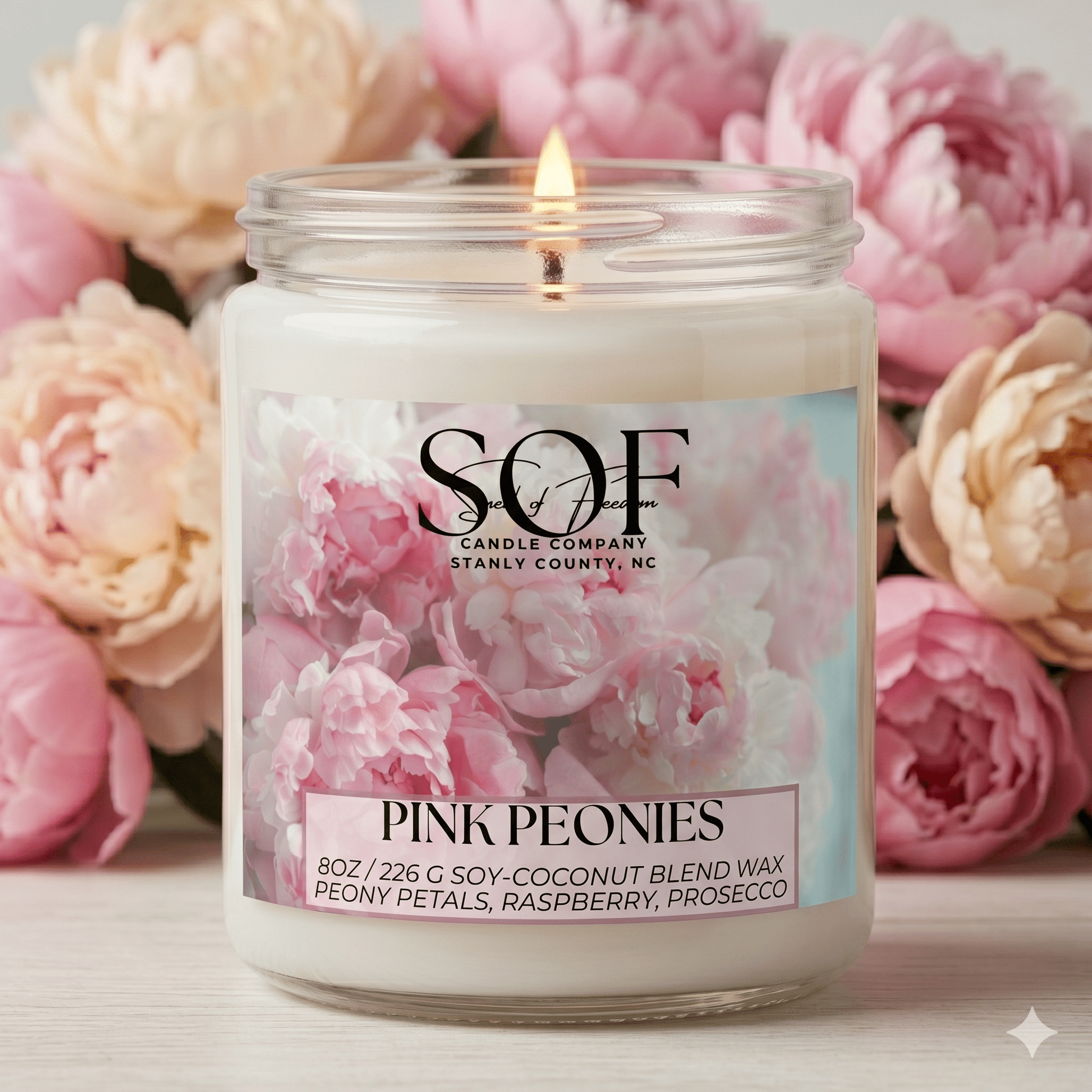 Pink Peonies Candle Collection - Smell of Freedom Candle Company