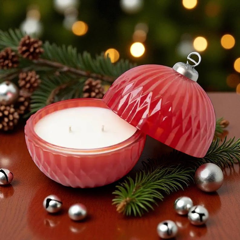 Red Christmas Ornament Candle - Smell of Freedom Candle Company