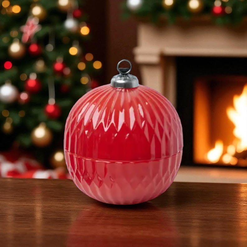 Red Christmas Ornament Candle - Smell of Freedom Candle Company