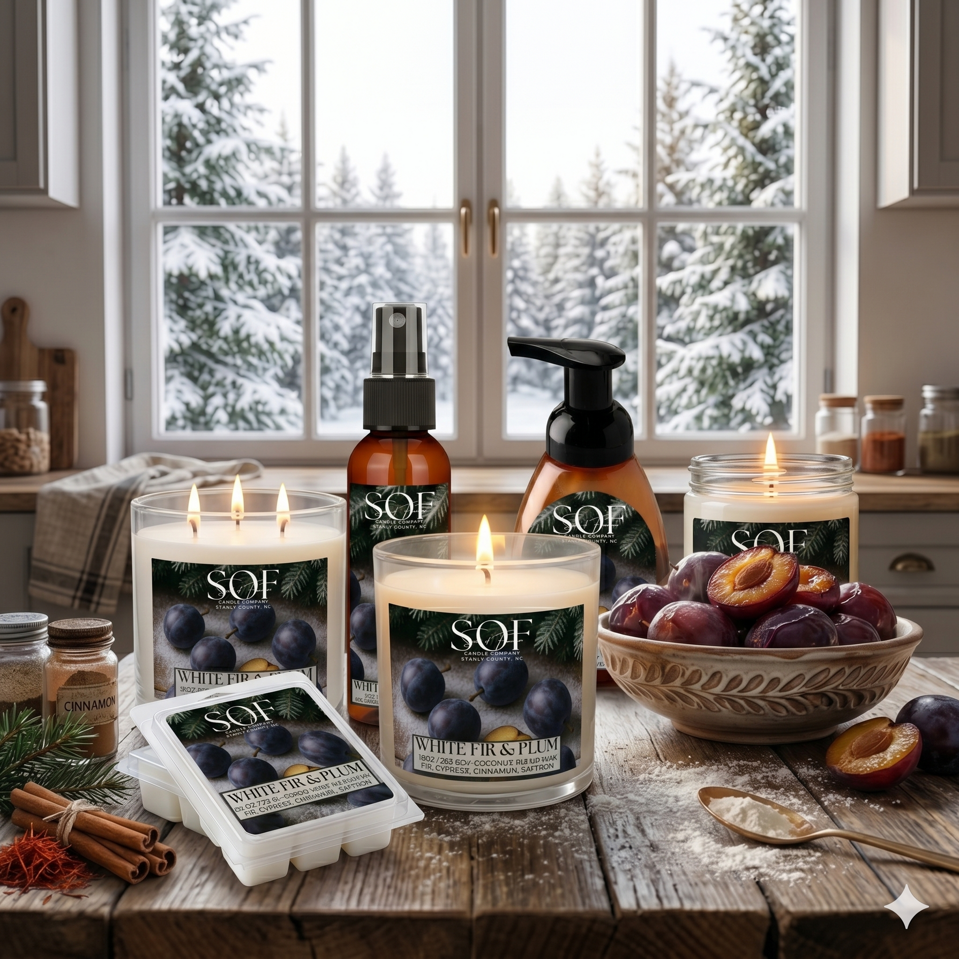 White Fir & Plum Fragrance Collection - Smell of Freedom Candle Company